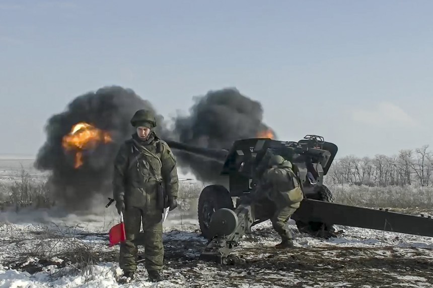 Tropas Rusa Entrenando Cerca de la Frontera de Ucrania