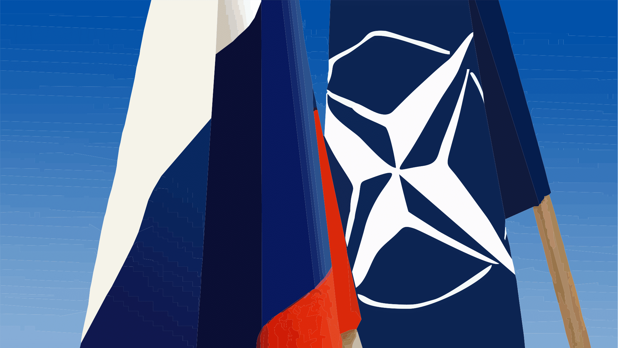Bandera Rusa y de la OTAN