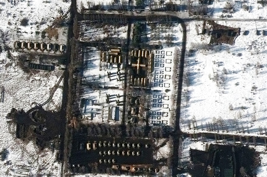 Imagen satelite de maxar ensena tropas rusas en la frontera ucrania