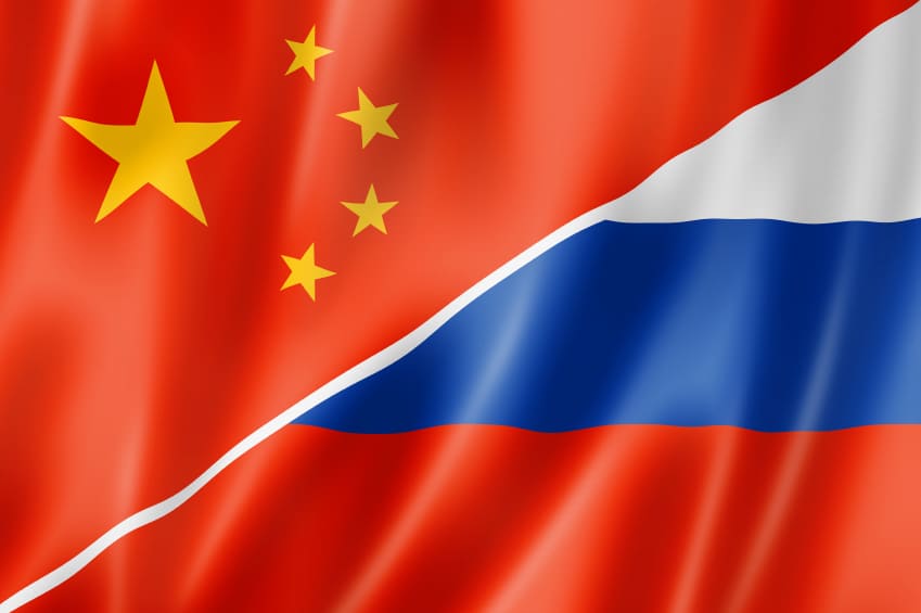 Bandera China y Rusia